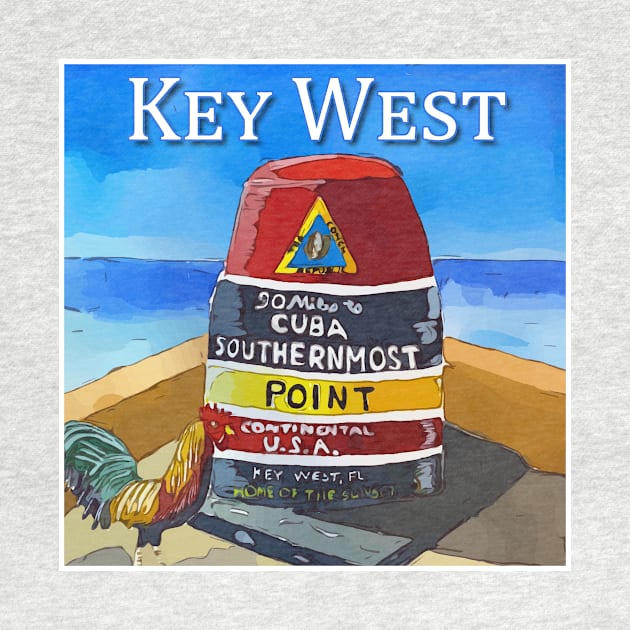 Nearest point to Cuba Marker in Key West Florida by WelshDesigns